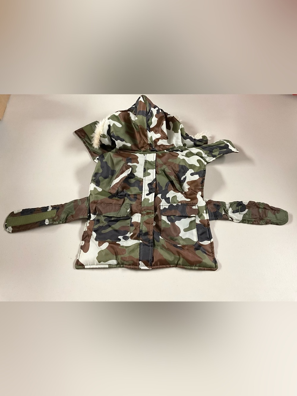Dog Camo Hooded Winter Coat - Green Camouflage